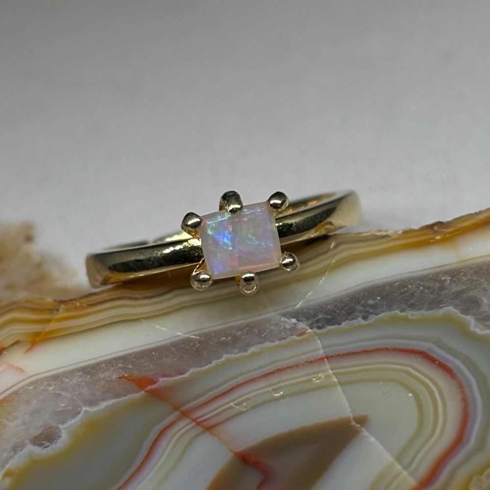 Simple Faceted 6-Prong Split Adjustable Custom De… - image 2